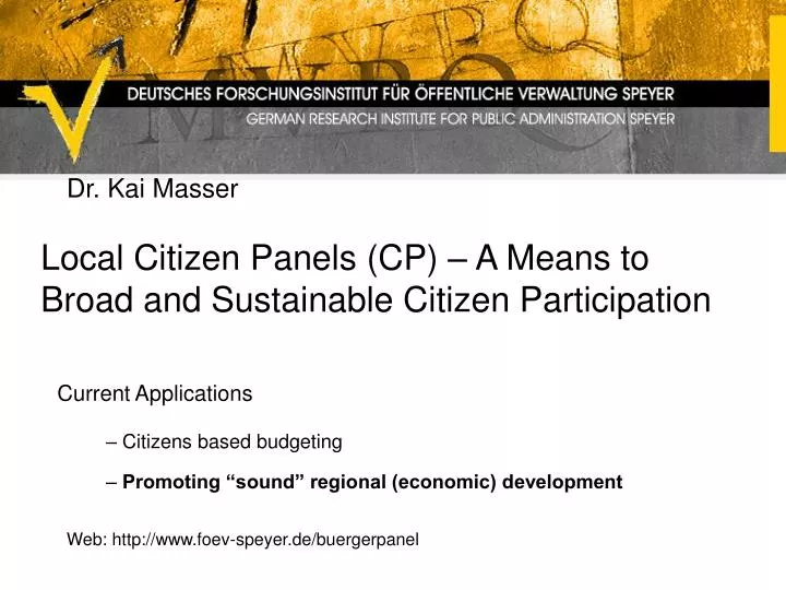 local citizen panels cp a means to broad and sustainable citizen participation