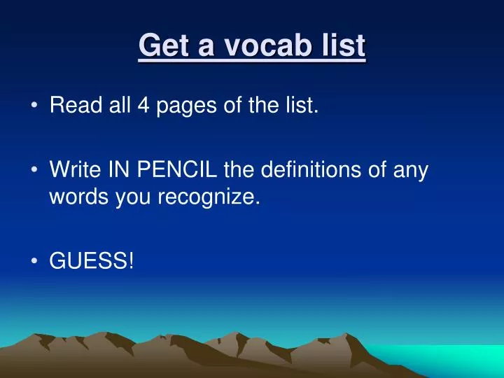 get a vocab list