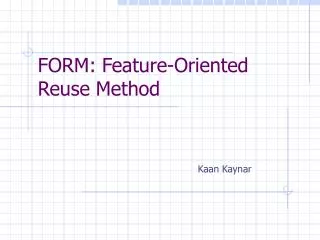 FORM: Feature-Oriented Reuse Method