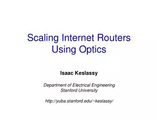 scaling internet routers using optics