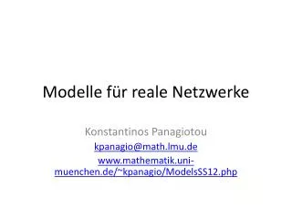 modelle f r reale netzwerke