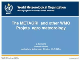 World Meteorological Organization Working together in weather, climate and water