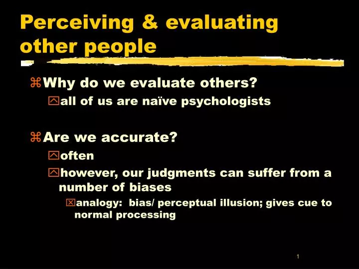 perceiving evaluating other people