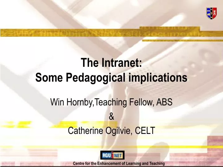 the intranet some pedagogical implications