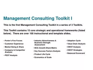 Management Consulting Toolkit I