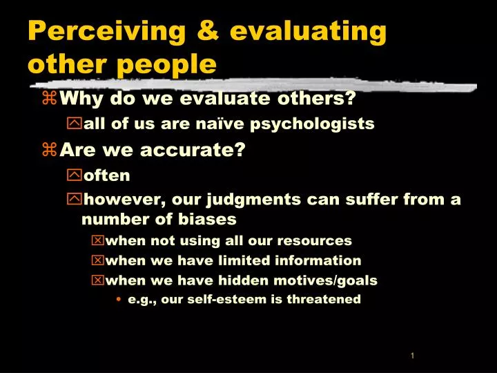 perceiving evaluating other people