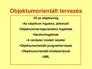 objektumorient lt tervez s