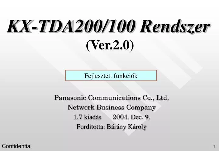 kx tda200 100 rendszer ver 2 0