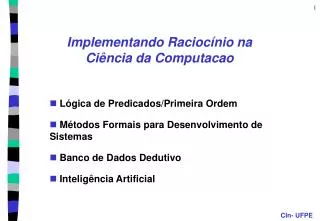 implementando racioc nio na ci ncia da computacao