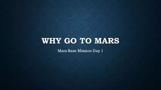 Why go to mars