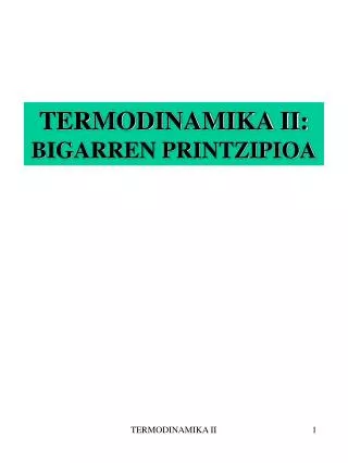 termodinamika ii bigarren printzipioa