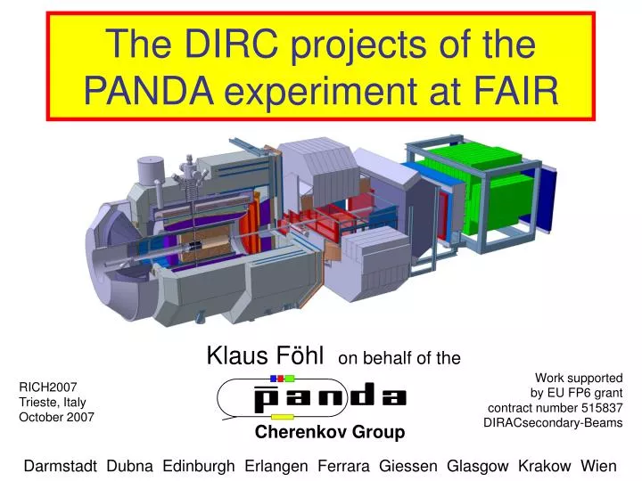 the dirc projects of the panda experiment at fair