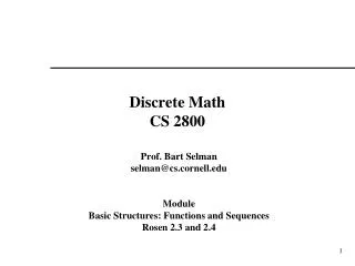 Discrete Math CS 2800