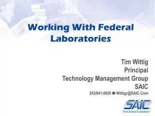 Working With Federal Laboratories