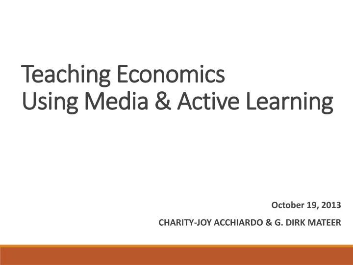 teaching economics using media active learning