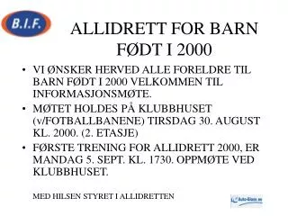 allidrett for barn f dt i 2000