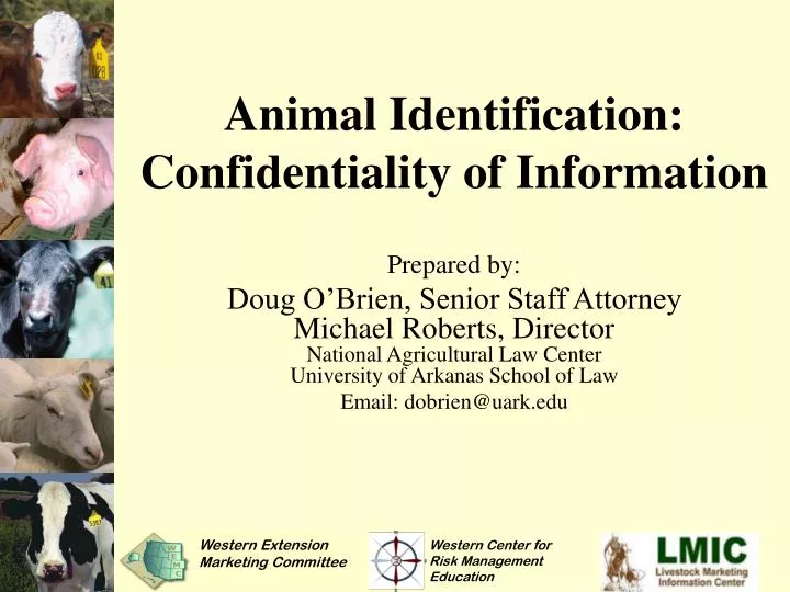 animal identification confidentiality of information