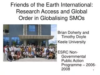 Friends of the Earth International: Research Access and Global Order in Globalising SMOs