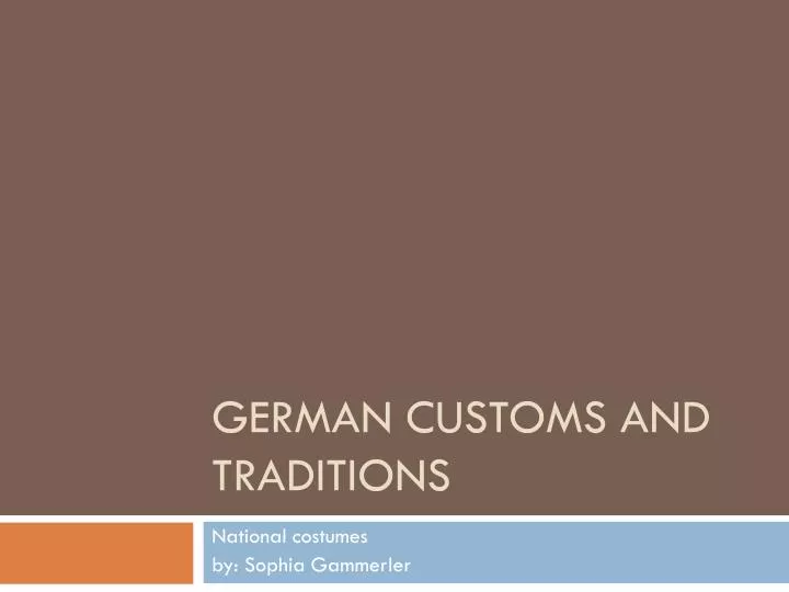 german customs and traditions
