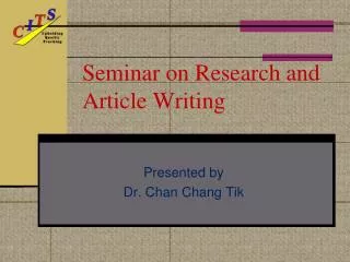 Seminar on Research and Article Writing