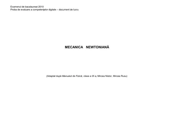 mecanica newtonian