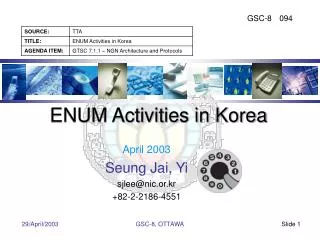 ENUM Activities in Korea