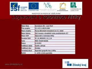 objevov n a kolonizace afriky