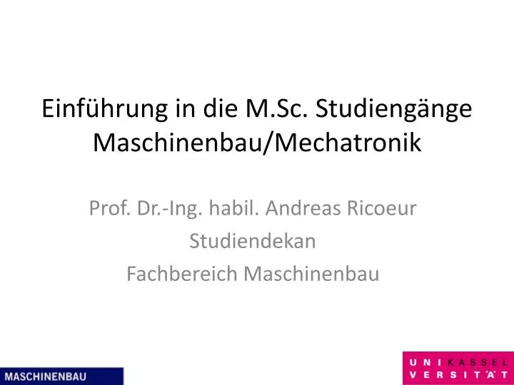 einf hrung in die m sc studieng nge maschinenbau mechatronik