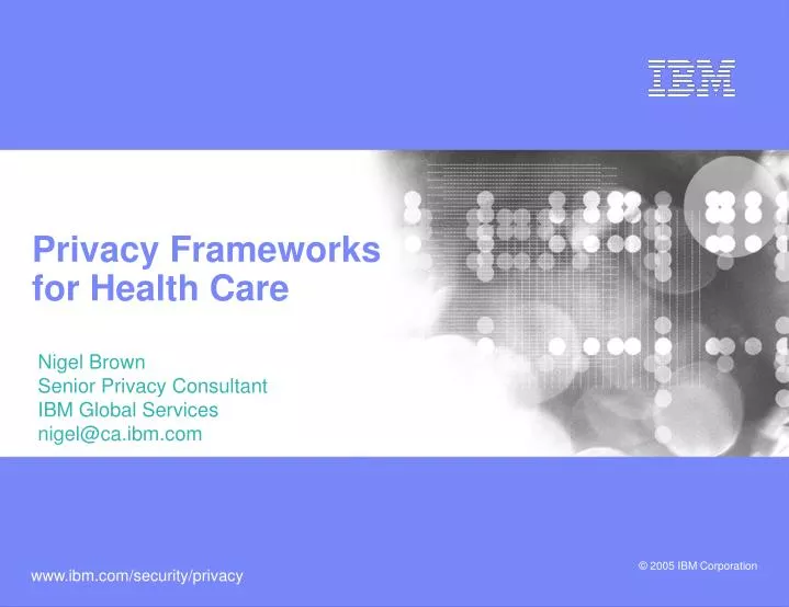 privacy frameworks for health care