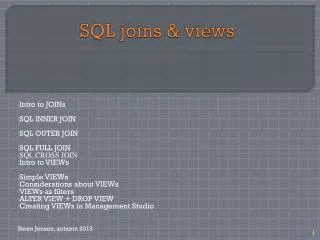 SQL joins &amp; views