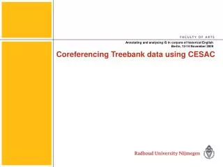 Coreferencing Treebank data using CESAC