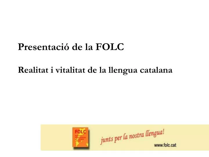 presentaci de la folc realitat i vitalitat de la llengua catalana rrrafae