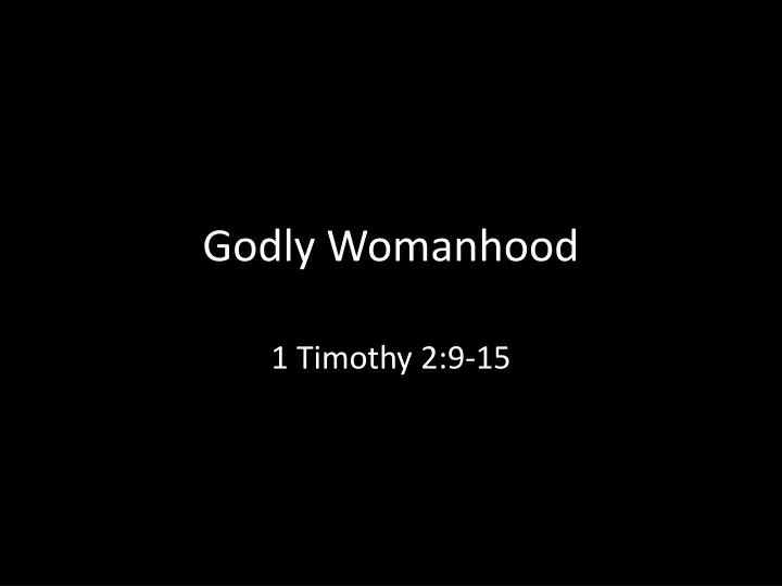 godly womanhood