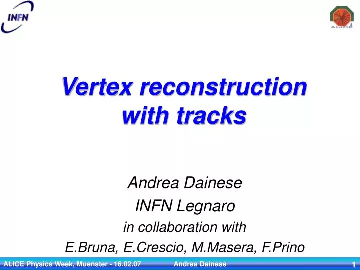 vertex reconstruction with tracks