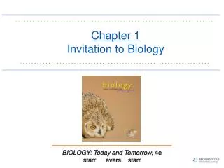Chapter 1 Invitation to Biology