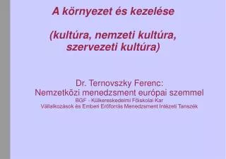 a k rnyezet s kezel se kult ra nemzeti kult ra szervezeti kult ra