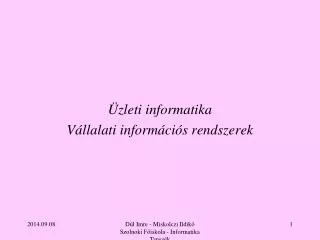 zleti informatika v llalati inform ci s rendszerek