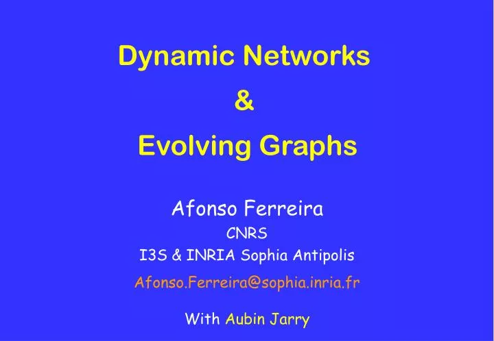 dynamic networks evolving graphs