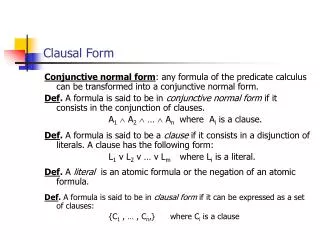 Clausal Form