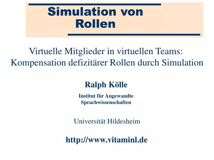 simulation von rollen