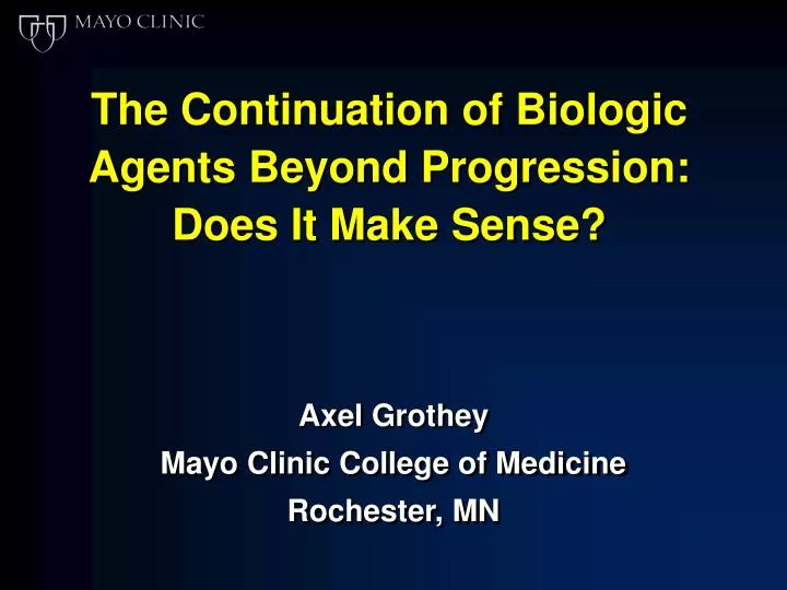 the continuation of biologic agents beyond progression does it make sense