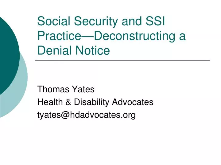 social security and ssi practice deconstructing a denial notice