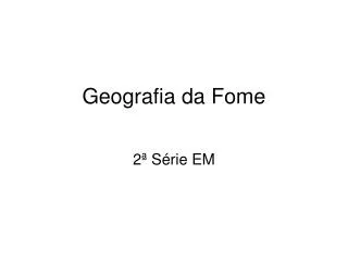 geografia da fome