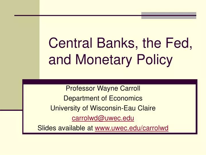 central banks the fed and monetary policy
