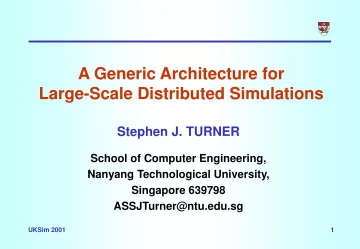 a generic architecture for large scale distributed simulations