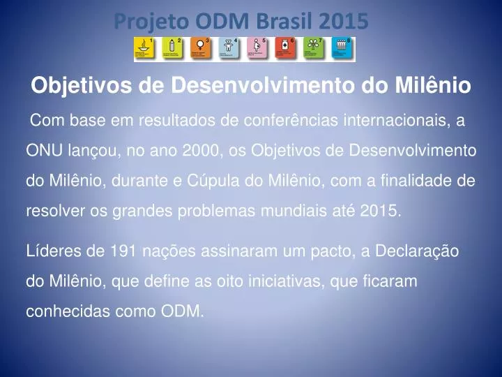 projeto odm brasil 2015