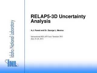 RELAP5-3D Uncertainty Analysis