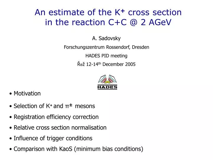 an estimate of the k cross section in the reaction c c @ 2 agev