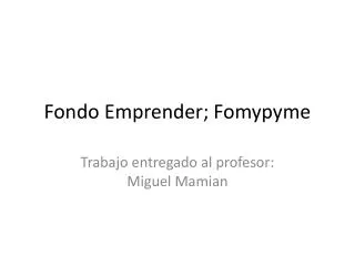 fondo emprender fomypyme