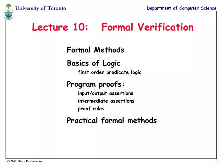 lecture 10 formal verification